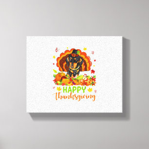 Lienzo Feliz Día de Acción de Gracias, perro de Dachshund