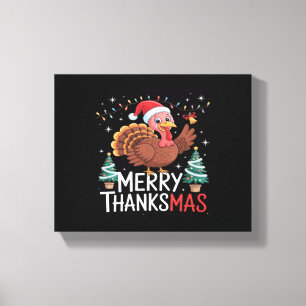 Lienzo Feliz Día de Acción de Gracias Santa Turquía es