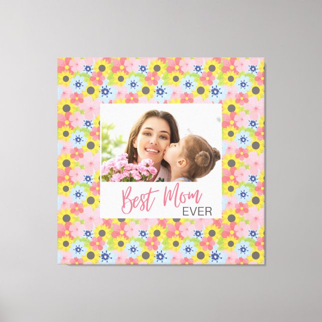 Lienzo Feliz Día de la Madre, mejor mamá de todos (Anverso)