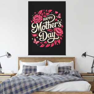 Lienzo Feliz Día de las Madres Mamá Floral Linda