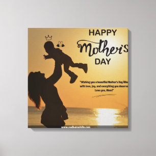 Lienzo feliz día de las madres tarjeta floral de felicita