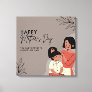 Lienzo feliz día de las madres tarjeta floral de felicita
