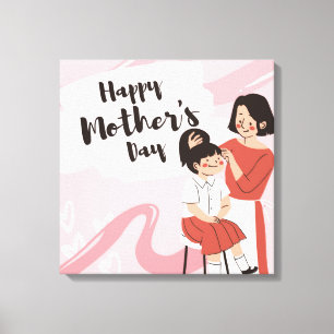 Lienzo feliz día de las madres tarjeta floral de felicita