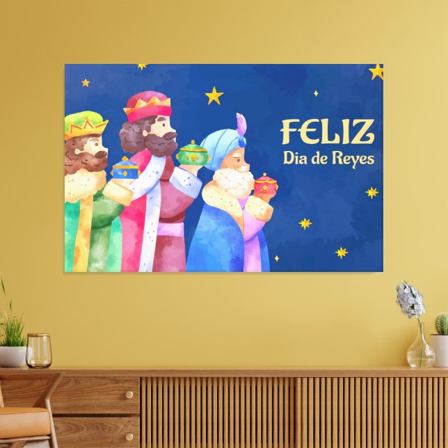 Lienzo Feliz Día De Reyes Tres Reyes (Insitu (Sala de estar))