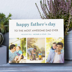 Lienzo Feliz Día del Padre Deseos personalizados y 3 Foto
