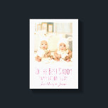 Lienzo Feliz Día del Padres, foto del Personalizado de Re<br><div class="desc">Crea una memoria perfecta con esta foto del personalizado del Día del Padre de tus gemelos para apreciar a través de los años. Personalizar con su propia foto. Adorable con un extraño y divertido tipo de letra.</div>