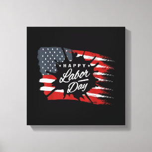 Lienzo Feliz Día del Trabajo Regalo Bandera Americana