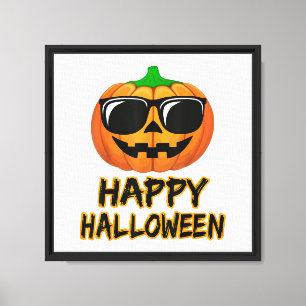 Lienzo Feliz disfraz de Halloween divertida calabaza