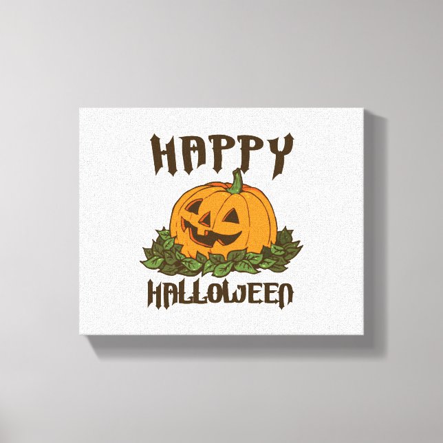 Lienzo Feliz disfraz divertida de Halloween (Anverso)