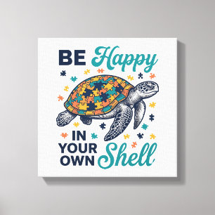 Lienzo Feliz En Tu Propio Caparazón Diseño De Camiseta De