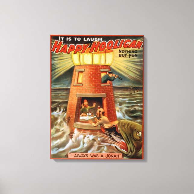 Lienzo Feliz Faro de Hooligan y obra de Jonah (Anverso)