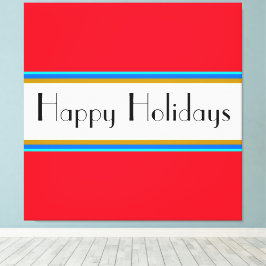 Lienzo FELIZ FESTIVIDAD Fun Bright Red White Blue Stripes