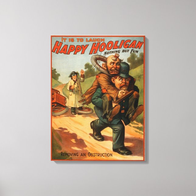 Lienzo Feliz Hooligan Poster de teatro "Es reír" (Anverso)