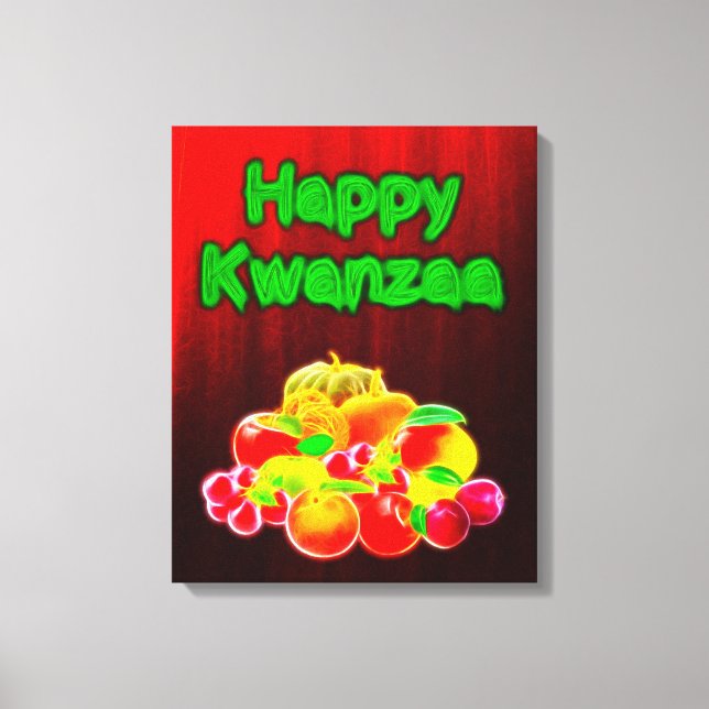 Lienzo Feliz Kwanzaa primeras frutas (Anverso)