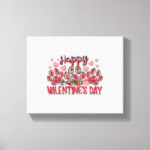 Lienzo Feliz Mascota de Perros de San Valentín