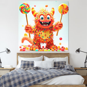 Lienzo Feliz Monster Candy Delight Design