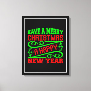 Lienzo Feliz Navidad A Feliz Año Nuevo-34635