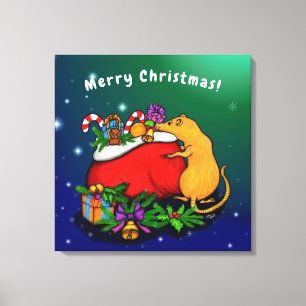 Lienzo Feliz Navidad con el príncipe rata