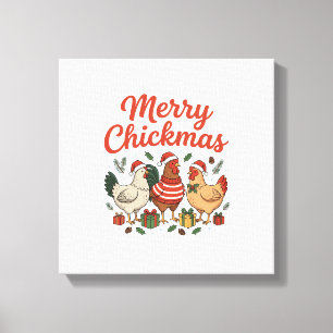 Lienzo Feliz Navidad de Pollo Chickmas
