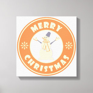 Lienzo Feliz Navidad feliz estilo de café famoso de nieve