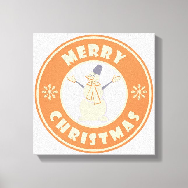 Lienzo Feliz Navidad feliz estilo de café famoso de nieve (Anverso)