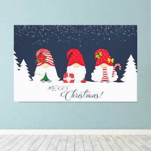 Lienzo Feliz Navidad Gnomes
