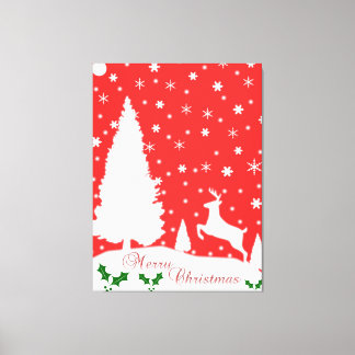 Lienzo Feliz Navidad Invierno Snowflakes