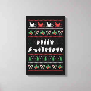 Lienzo Feliz Navidad - LSA Lengua de Señas Americana I