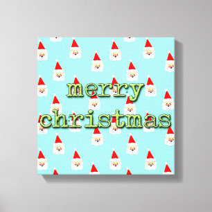 Lienzo feliz navidad moderno de mediados de siglo santa c