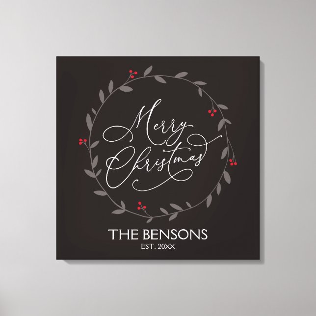 Lienzo Feliz Navidad - Nombre de la Familia / Este. SVG d (Anverso)