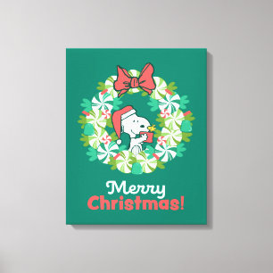 Lienzo Feliz Navidad Peppermination Wreath