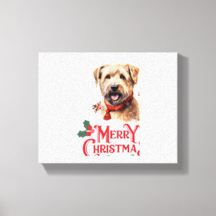 Lienzo Feliz Navidad Staffordshire Bull Terrier