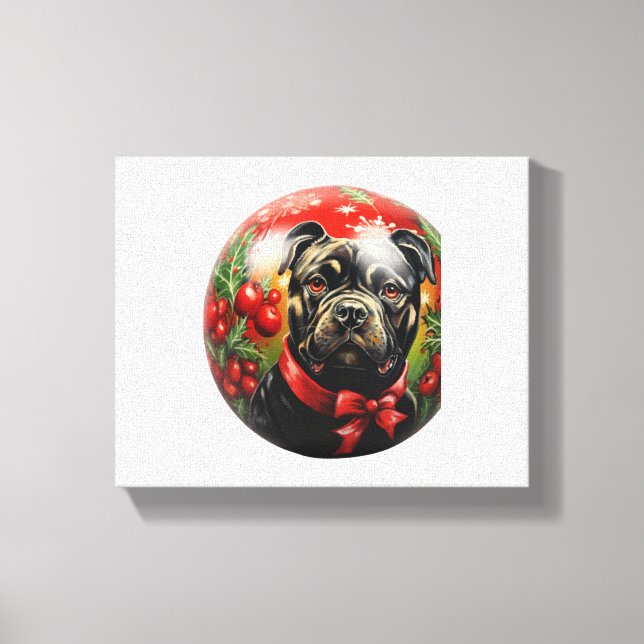 Lienzo Feliz Navidad Sussex Spaniel (Anverso)