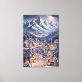 Lienzo Feliz Navidad Tarjeta de Felicitación del País de 