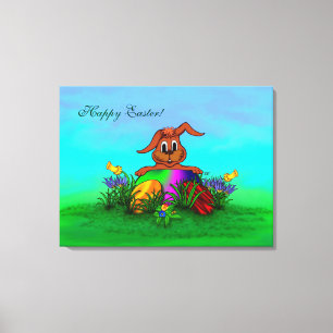 Lienzo ¡Feliz Pascua! Conejo de Pascua
