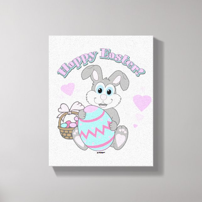 Lienzo ¡Feliz Pascua! Conejo de Pascua (Anverso)