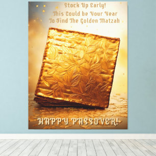 Lienzo ¡Feliz Pascua! Golden Matzah