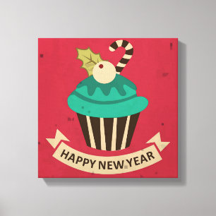 Lienzo Feliz pastel de Año Nuevo