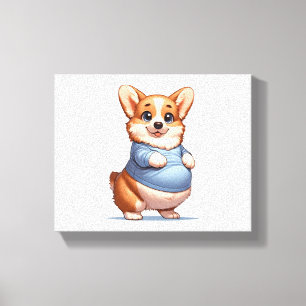 Lienzo Feliz y dramático Belly Corgi Smiles Tee divertido