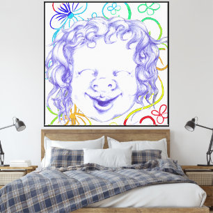 Lienzo Feliz y riendo con alegría