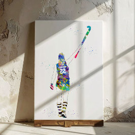 Lienzo Female Field Hockey Player