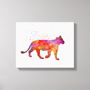 Lienzo Female Lion in watercolor