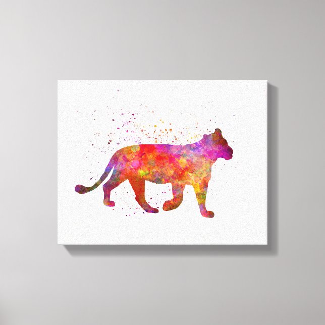 Lienzo Female Lion in watercolor (Anverso)