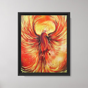 Lienzo Fénix Ascendente Pájaro de Fuego Audaz Llama Fanta