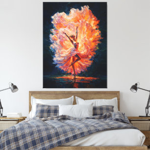 Lienzo Fénix Bailarina de Fuego Renacimiento Impasto