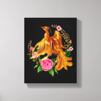 Lienzo Fénix Floral Surge De La Fantasía De Los Fiery Ash