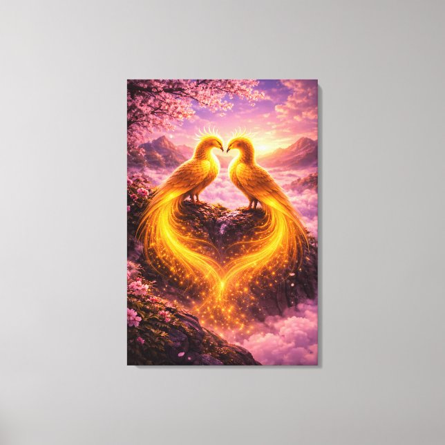 Lienzo Fénix Gemelas de Luz Eterna (Anverso)