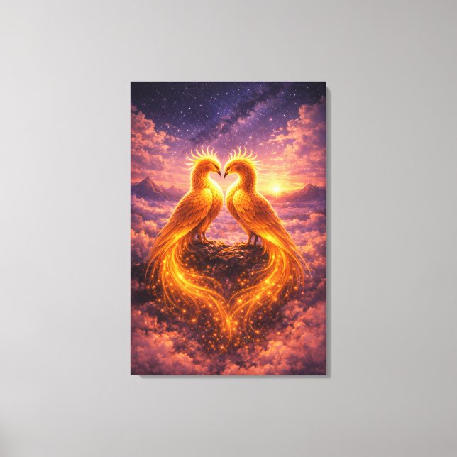 Lienzo Fénix gemelas de luz eterna (Anverso)