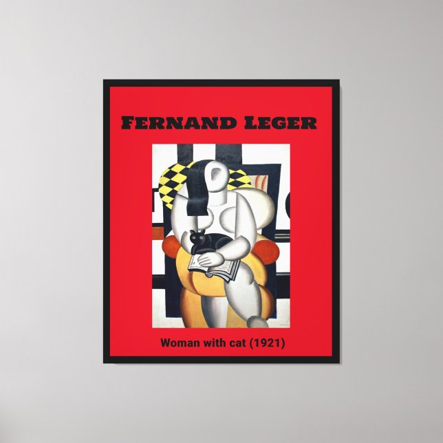 Lienzo Fernand Leger: Mujer con gato (1921) (Anverso)