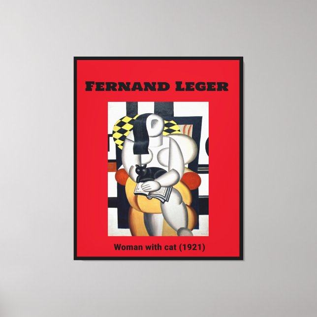 Lienzo Fernand Leger: Mujer con gato (1921) (Anverso)